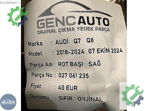 Audi Q8 Rot Başı 027061235 çıkma parça