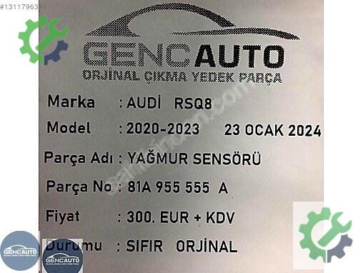Diğer Yağmur Sensörü 81A955555 çıkma parça