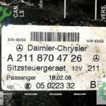 A 2118704726 Mercedes W211 W203 W209 SAĞ KOLTUK BEYNİ