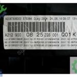 A 2129000825 Mercedes W 212 hız göstergesi gösterge paneli