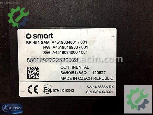 Smart Fortwo Sam Beyni 4519004801 çıkma parça