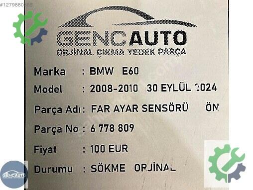 BMW 5 Serisi Far Ayar Düğmesi 6778809 çıkma parça