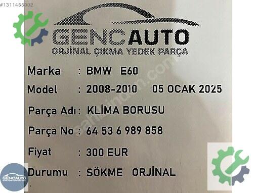 BMW 3 Serisi Intercooler Borusu 64536989858 çıkma parça