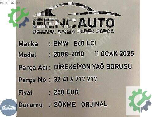 BMW 3 Serisi Yağ Borusu 32416777277 çıkma parça