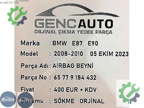 BMW 1 Serisi Airbag Beyni 65779184432 çıkma parça