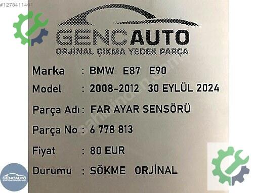 BMW 1 Serisi Far Ayar Düğmesi 6778813 çıkma parça