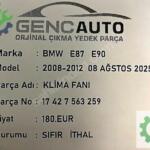 BMW E87 E90 KLİMA FANI SIFIR İTHAL 17427563259
