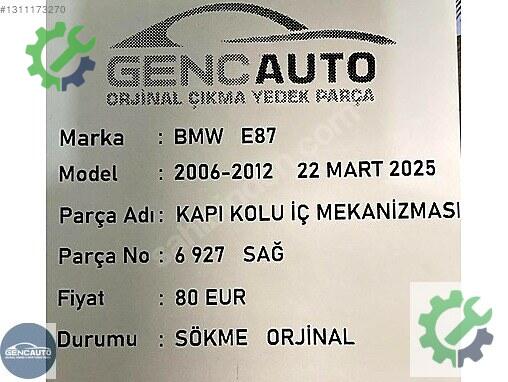 BMW 5 Serisi Kapı Kolu çıkma parça