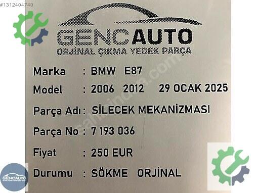 BMW 5 Serisi Silecek Mekanizması 7193036 çıkma parça