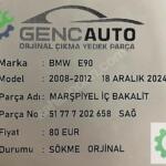 BMW E90 MARŞPİYEL İÇ BAKALİT SÖKME ORJİNL 51777202658 SAĞ
