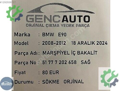 BMW 3 Serisi Bakalit 51777202658 çıkma parça