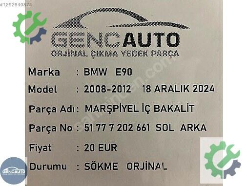 BMW 5 Serisi Bakalit 51777202661 çıkma parça