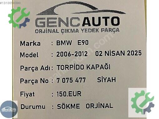 BMW 5 Serisi Torpido 7075477 çıkma parça