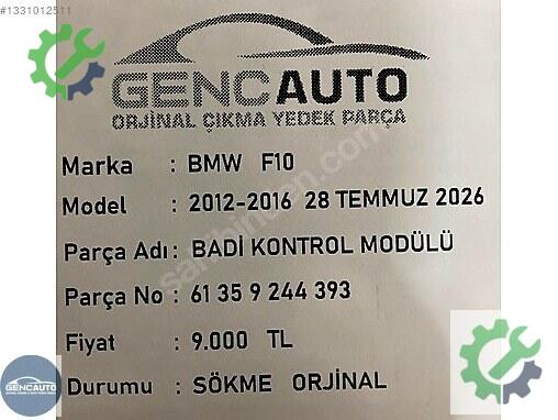 BMW 5 Serisi Beyin 61359244393 çıkma parça