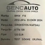 BMW F10 DİREKSİYON MAFSALI SÖKME ORJİNAL 6776108