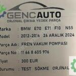 BMW F10 E70 E71 N55 FREN VAKUM POMPASI SÖKME ORJ 11668605976