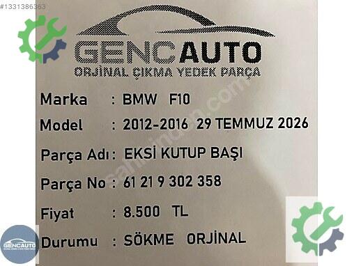 BMW 5 Serisi Akü 61219302358 çıkma parça
