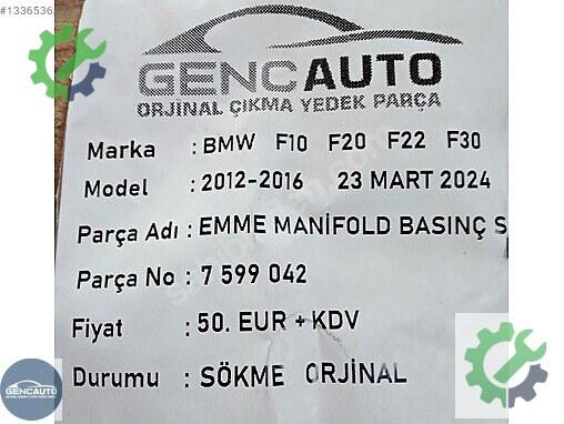 BMW 5 Serisi Eksantrik Sensörü 7599042 çıkma parça