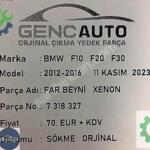 BMW F10 F20 F30 FAR BEYNİ XENON SÖKME ORJİNAL OEM 7318327