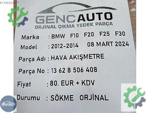 BMW 5 Serisi Hava Akış Sensörü 13628506408 çıkma parça