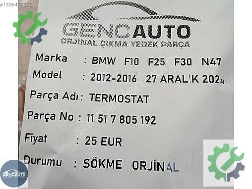 BMW 5 Serisi Termostat 11517805192 çıkma parça