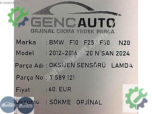 BMW 5 Serisi Oksijen Sensörü 7589121 çıkma parça