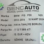 BMW F10 F30 HAVA TAHLİYE BORUSU SÖKME ORJ 11127588417