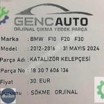 BMW F10 F30 KATALİZÖR KELEPÇESİ SÖKME ORJİNAL OEM 18307606136