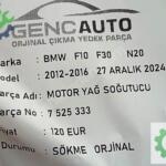 BMW F10 F30 N20 MOTOR YAĞ SOĞUTUCU SÖKME ORJ 7625333