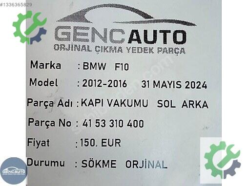 BMW 5 Serisi Sol Arka Kapı 4153310400 çıkma parça