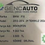 BMW F10 MİKROFON SÖKME ORJİNAL 9263744