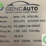 BMW F10 MTECNİK KELEBEK CAM DİREĞİ SÖKME ORJ 7209 SAĞ PİANOBLACK
