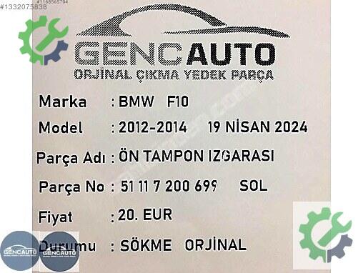 BMW 5 Serisi Bakalit 51117200699 çıkma parça