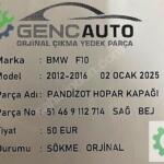 BMW F10 PANDİZOT HOPARLÖR KAPAĞI SÖKME ORJ 51469112713 714