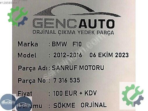 BMW 5 Serisi Cam Motoru 7316535 çıkma parça