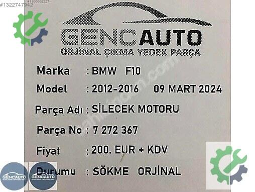 BMW 5 Serisi Silecek Motoru 7272367 çıkma parça