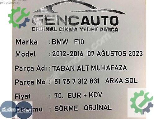 BMW 5 Serisi Bakalit 51757312831 çıkma parça
