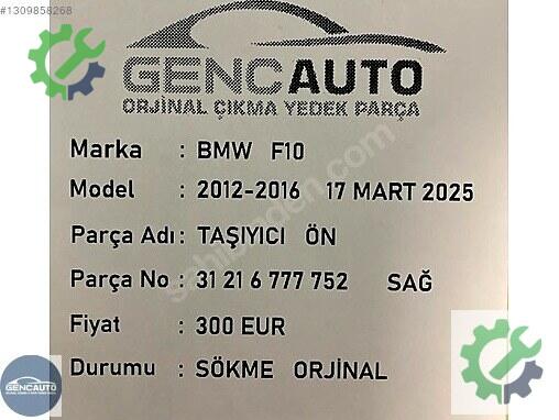 BMW 5 Serisi Sağ Taşıyıcı 31216777752 çıkma parça