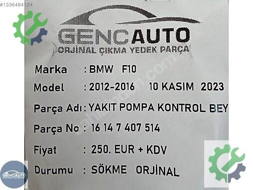 BMW 5 Serisi Beyni 16147407514 çıkma parça