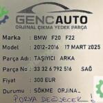 BMW F20 F22 TAŞIYICI ARKA SÖKME ORJİNAL 33326792516 SAĞ