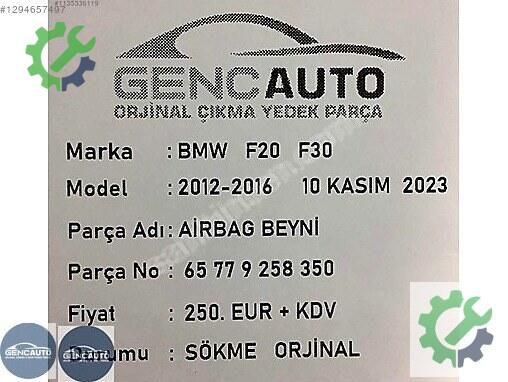 BMW 2 Serisi Airbag Beyni (SRS) 65779258350 çıkma parça
