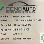 BMW F20 F30 ARKA TRAVERS SÖKME ORJİNAL 33316792505