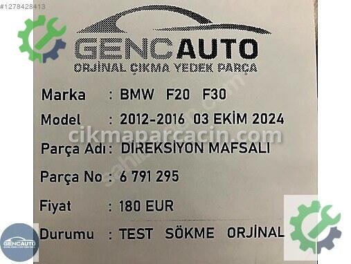 BMW 3 Serisi Direksiyon Mili 6791295 çıkma parça