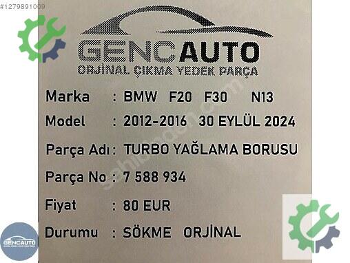 BMW 1 Serisi Yağlama Borusu 7588934 çıkma parça