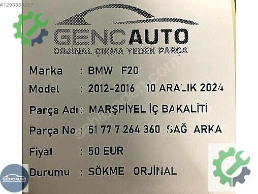 BMW 3 Serisi Bakalit 51777264360 çıkma parça