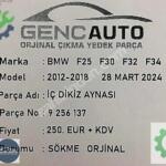 BMW F25 F30 F32 F34 İÇ DİKİZ AYNASI SÖKME ORJİNAL OEM 9256137