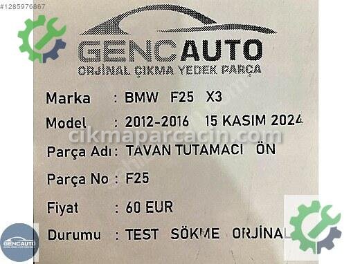 BMW X3 Tavan Döşemesi çıkma parça