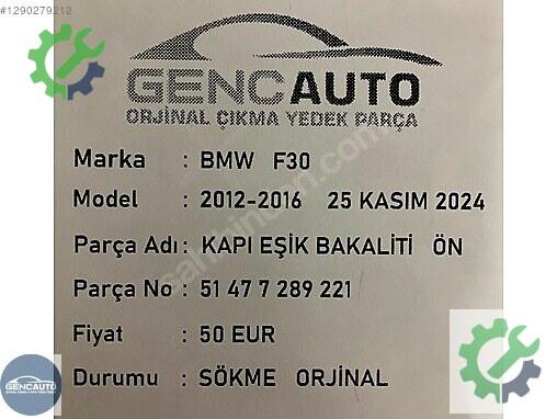 BMW 3 Serisi Bakalit 51477289221 çıkma parça
