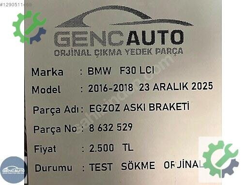 BMW 3 Serisi Egzoz 8632529 çıkma parça