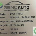 BMW F30 LCI ŞANZIMAN YAĞ BORUSU SÖKME ORJ 17228644293